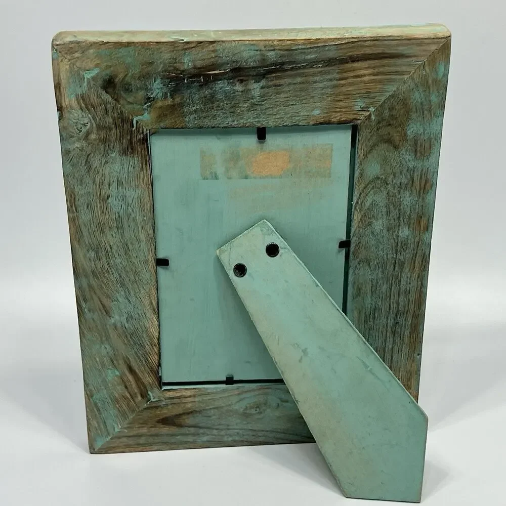 I *!?@# Love You Picture Photo Frame Rustic Shabby Wood Aqua Green 3.5x5.5